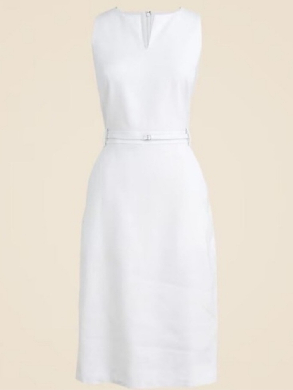 NWOT J. Crew Linen Sheath Dress In White Size 8P
